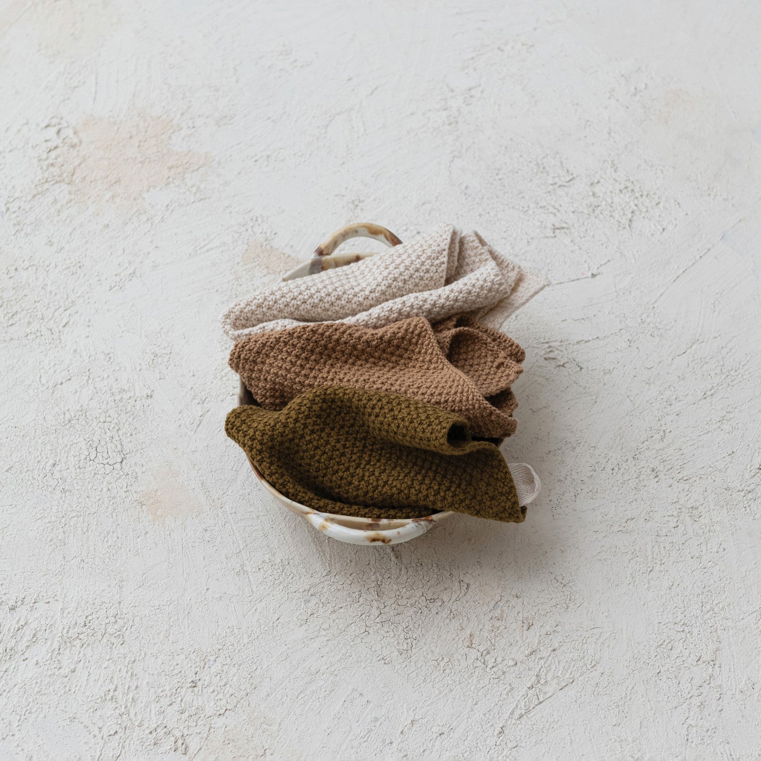 Cotton Knit Dish Cloths S/3
