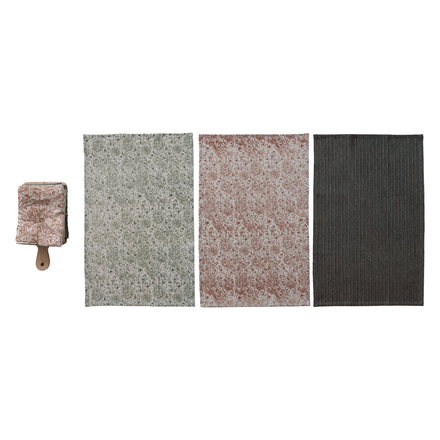 Tea Towel Set With Serving Board