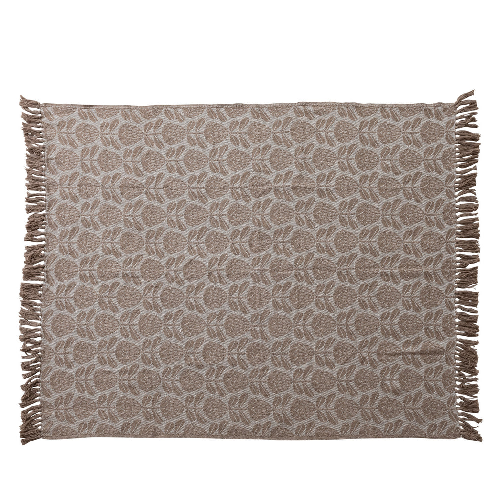 Jacquard Throw W/Floral Pattern