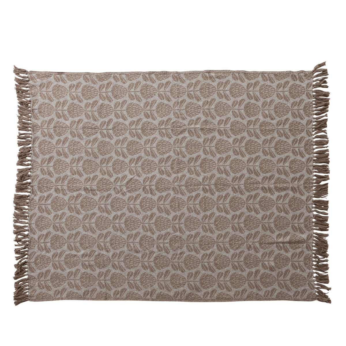 Jacquard Throw W/Floral Pattern