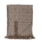 Jacquard Throw W/Floral Pattern
