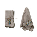 Scalloped Napkins W/Contrast Stitched Edge