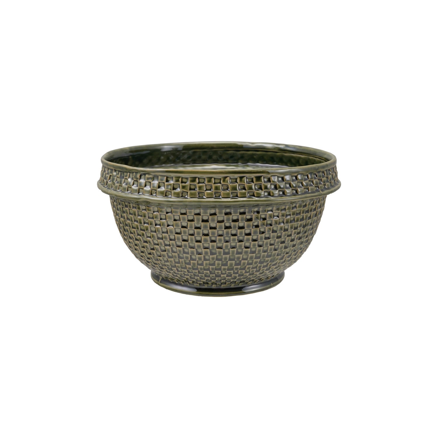 Basket Weave Green Bowl