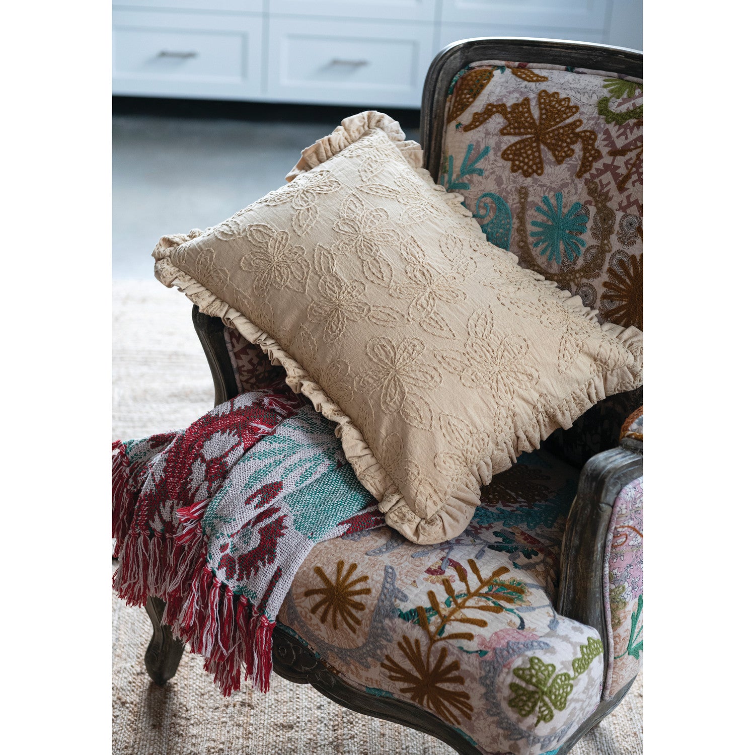 Woven Cotton Lumbar Pillow