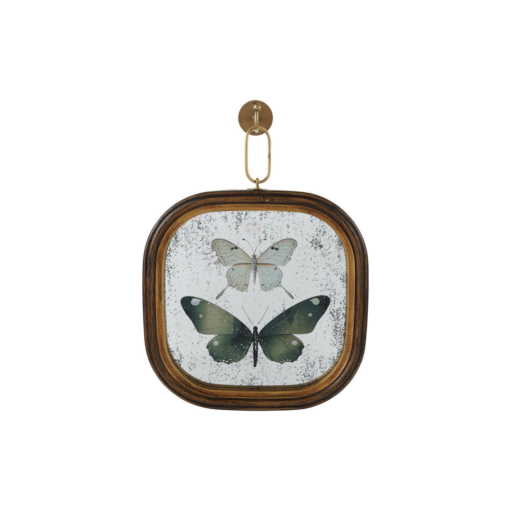 Square Antique Mirror Butterfly Print