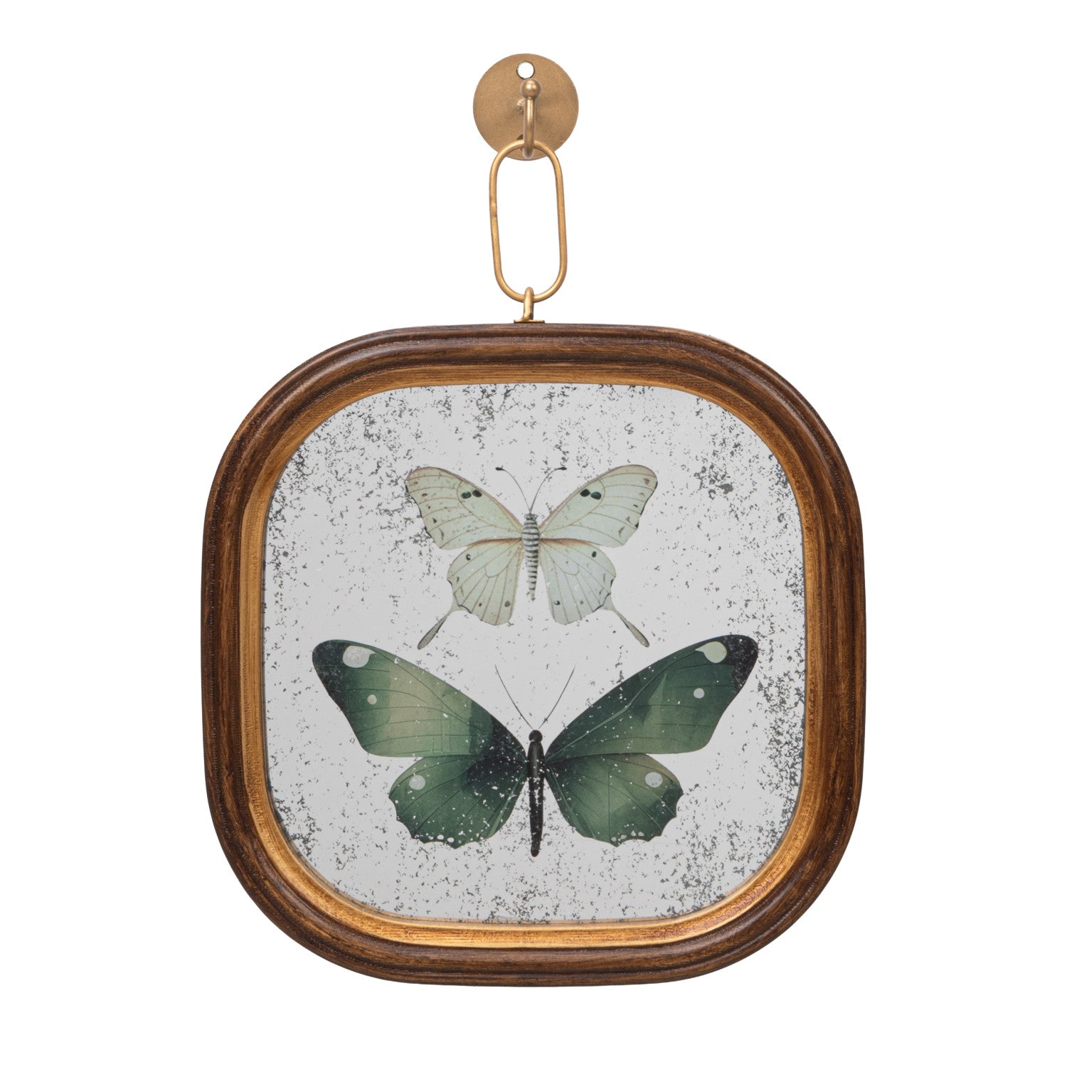 Square Antique Mirror Butterfly Print