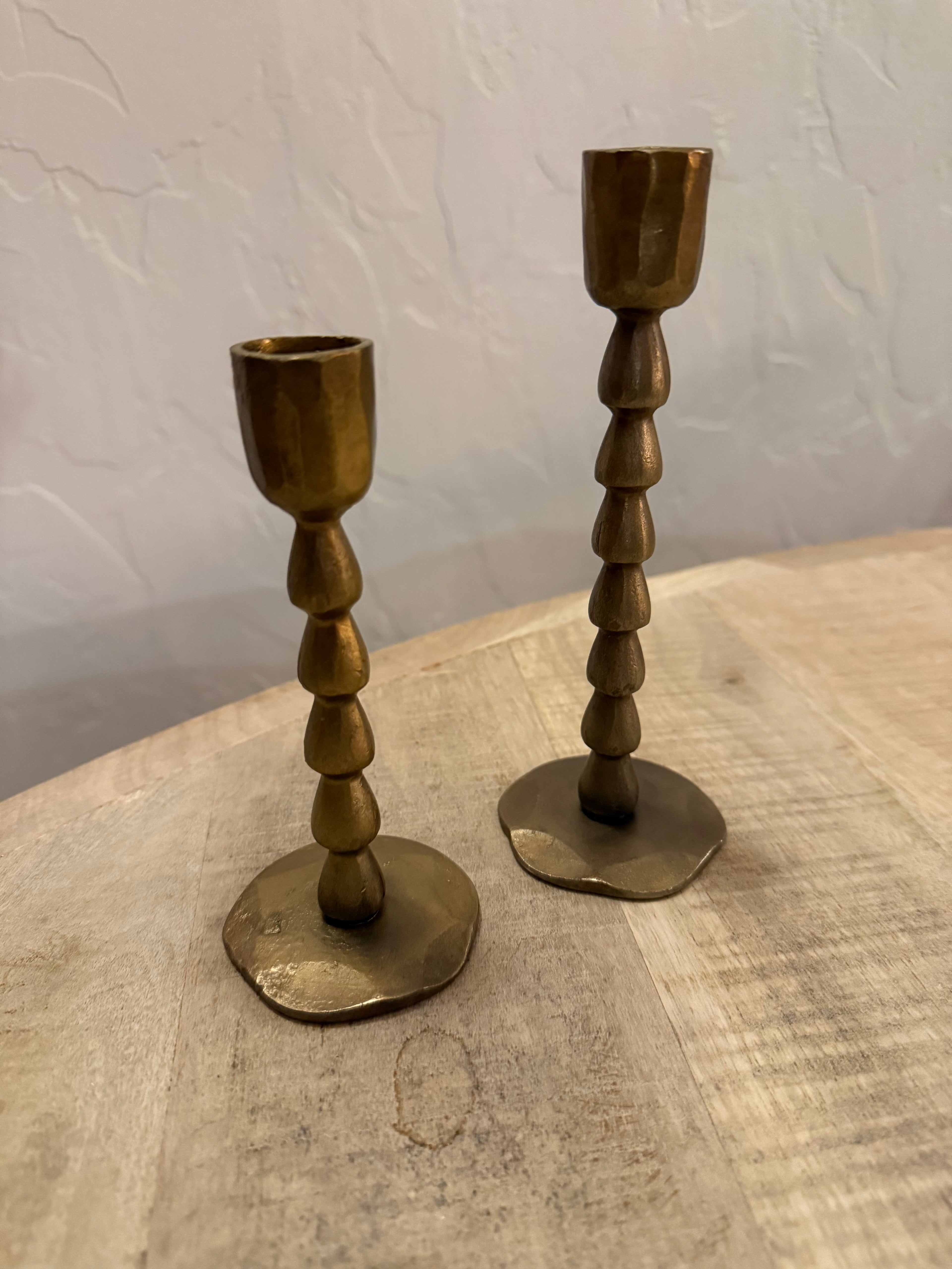 S/2 Antique Gold Bead Tapers