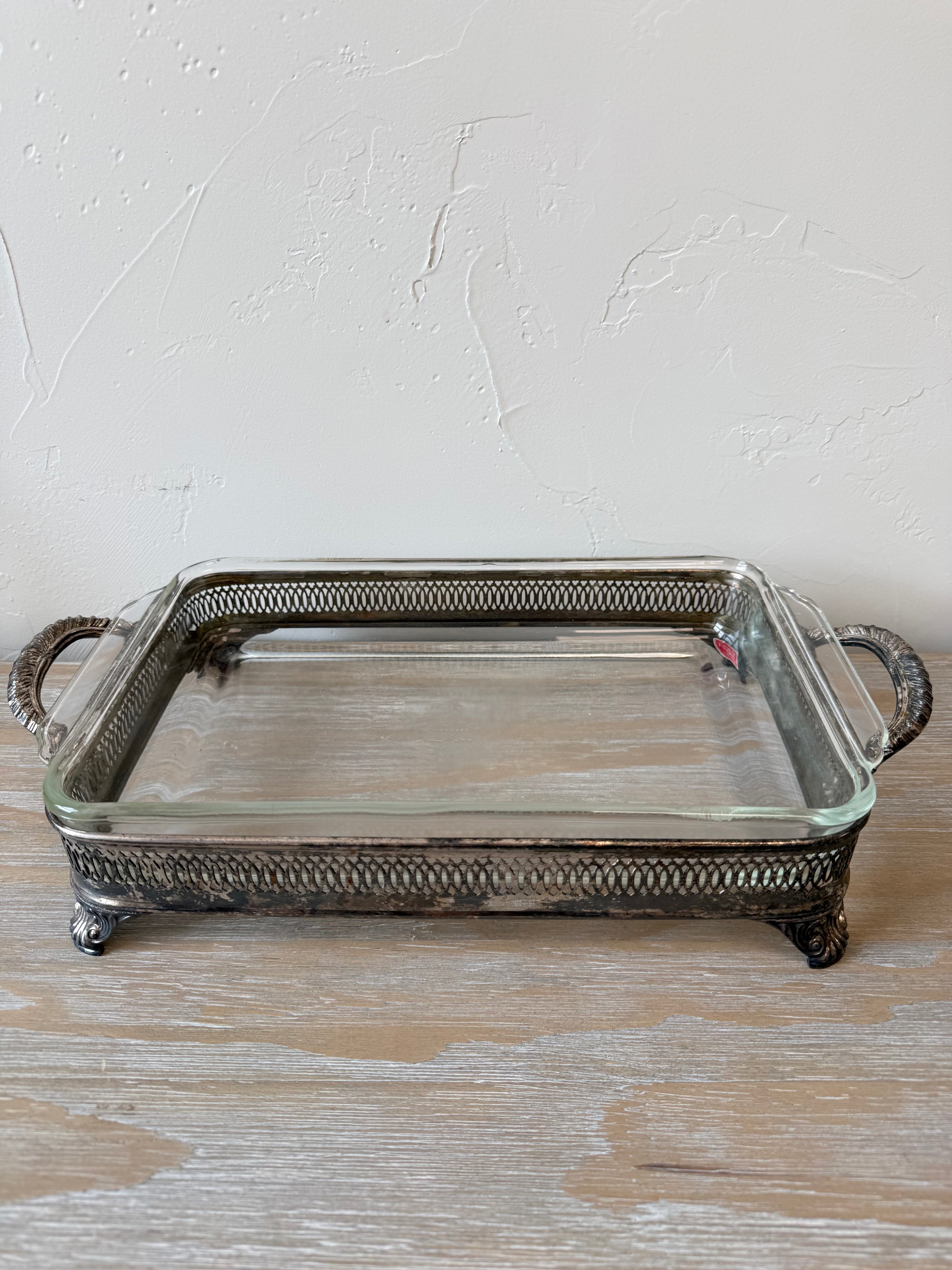 Vintage Silver Plated Pyrex