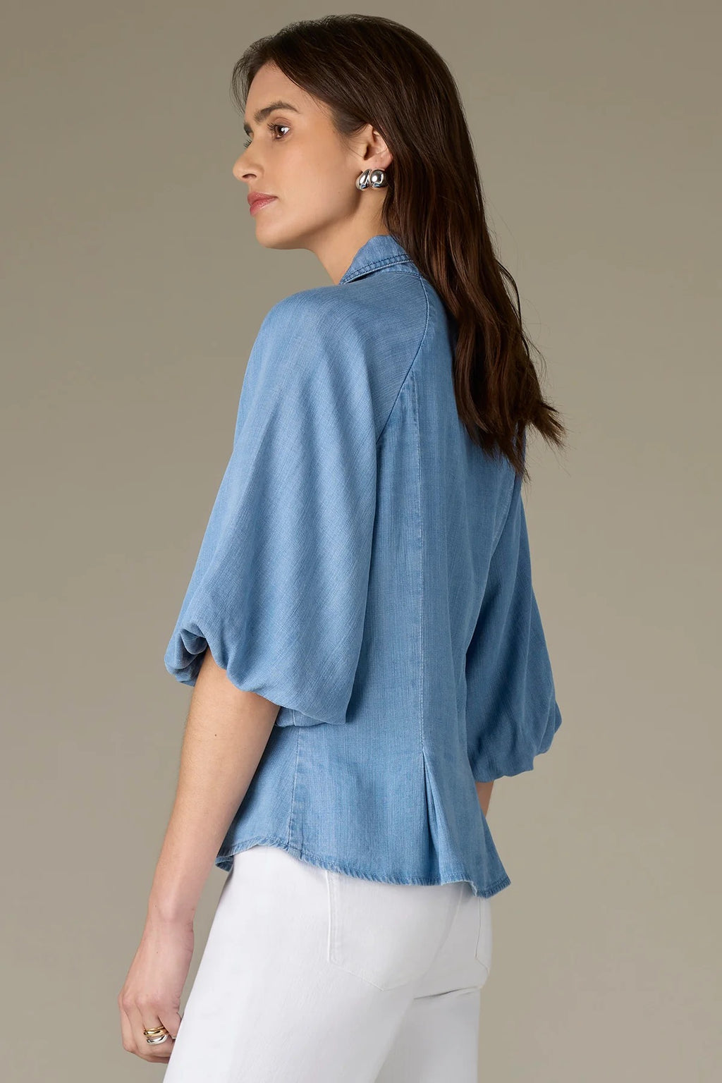 Willow Bubble Sleeve Button Down Top