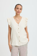 Anella Ruffle Cap Sleeve Vest**