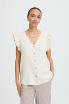 Anella Ruffle Cap Sleeve Vest**