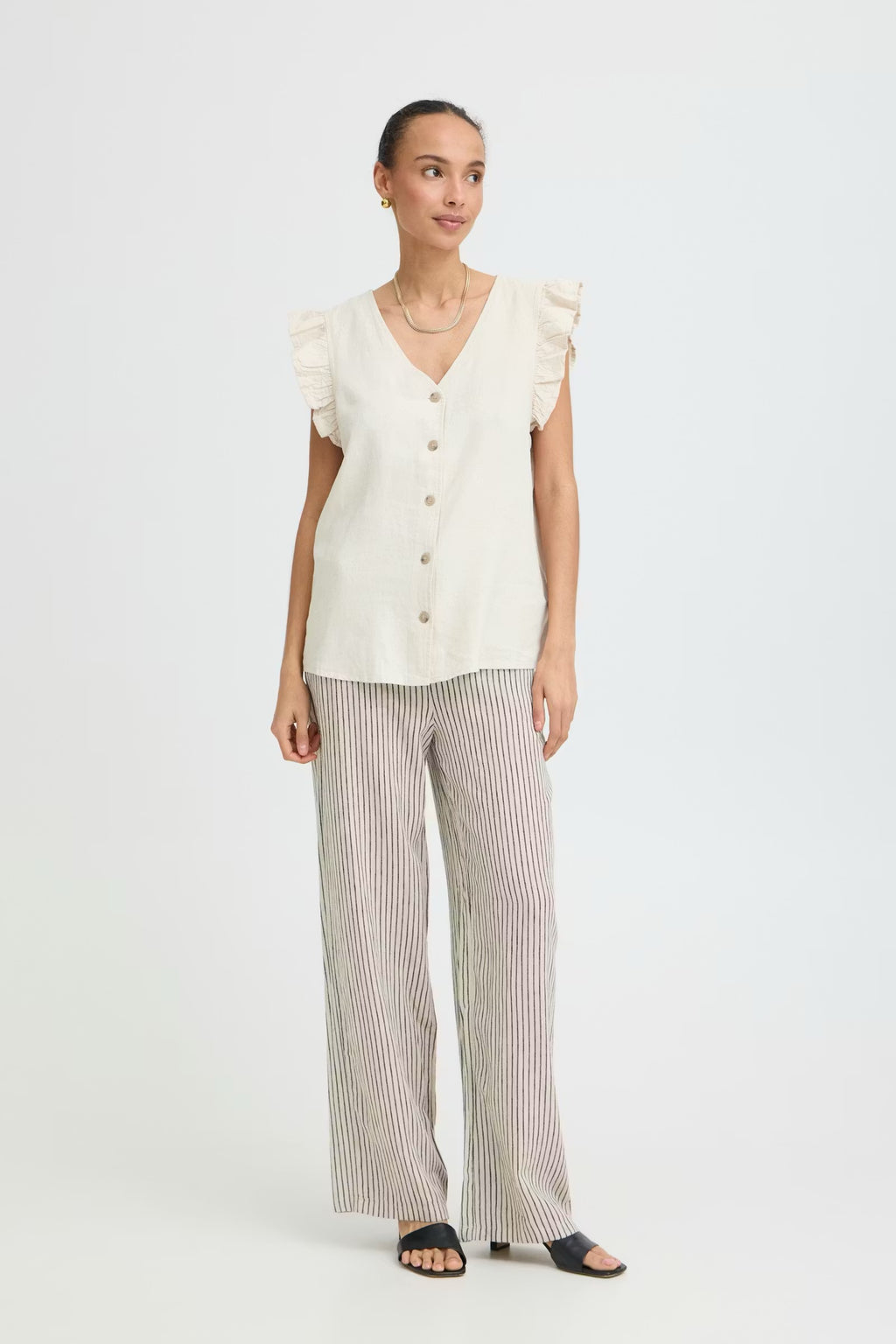 Anella Ruffle Cap Sleeve Vest**