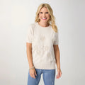 Kendra Short Sleeve Floral Sweater**