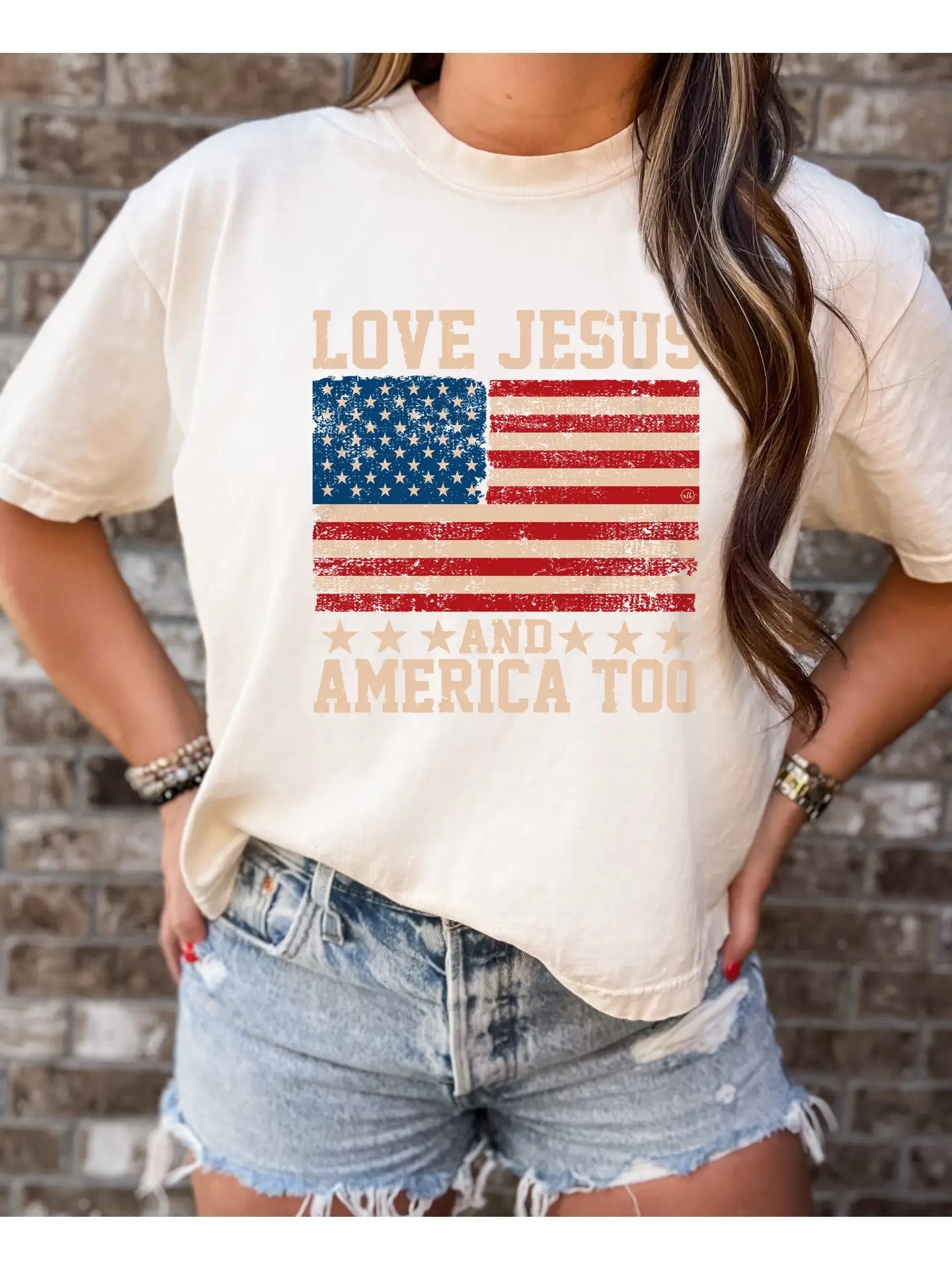 Love Jesus and America Too Tee