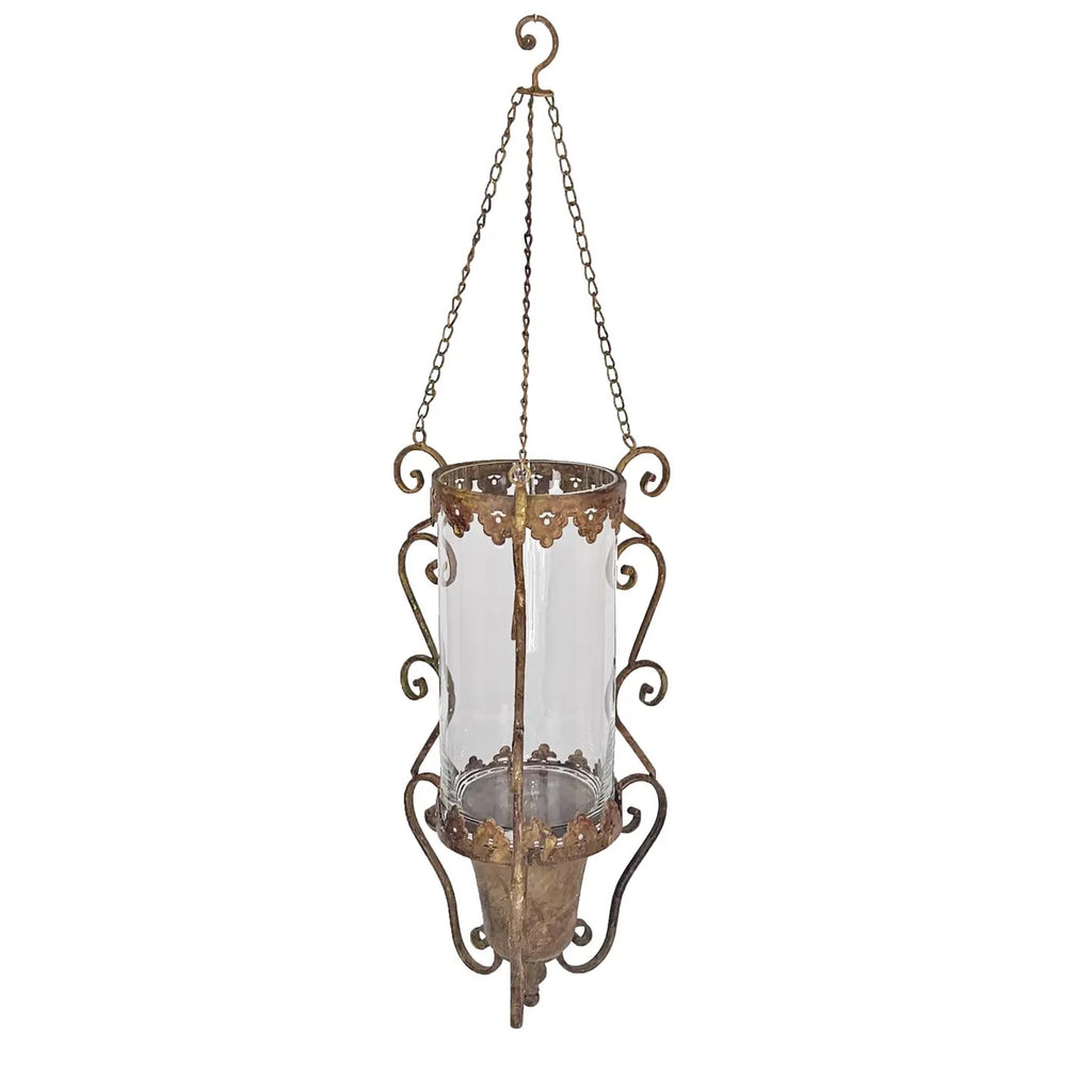 Antique Bronze Metal Hanging Candle Holder