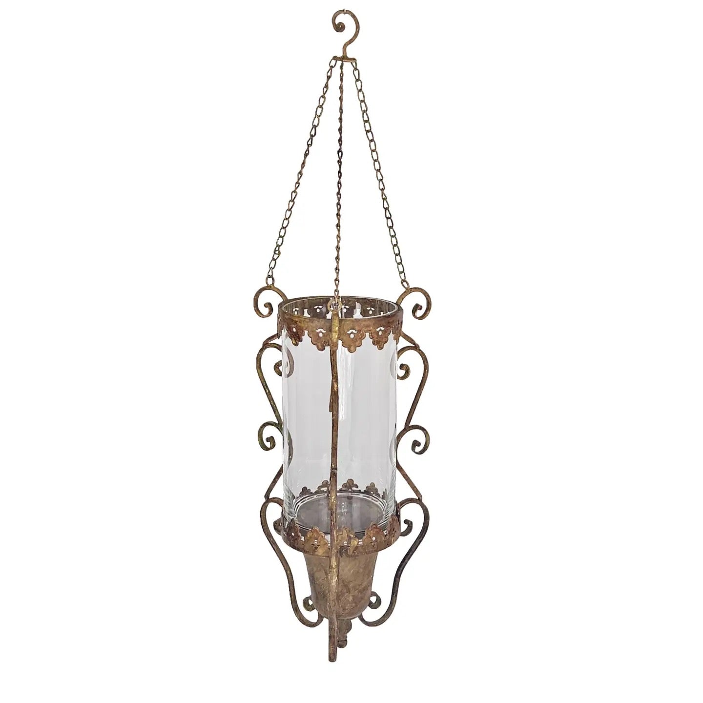 Antique Bronze Metal Hanging Candle Holder