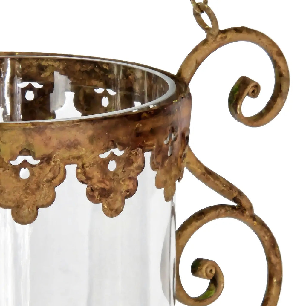 Antique Bronze Metal Hanging Candle Holder