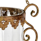 Antique Bronze Metal Hanging Candle Holder