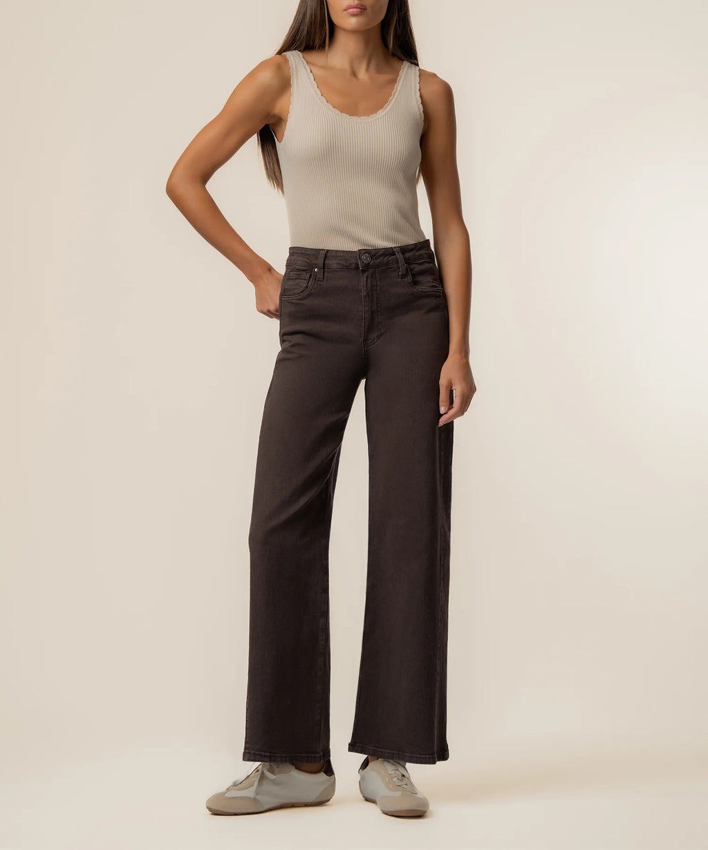 KUT Meg HR Wide Leg choc