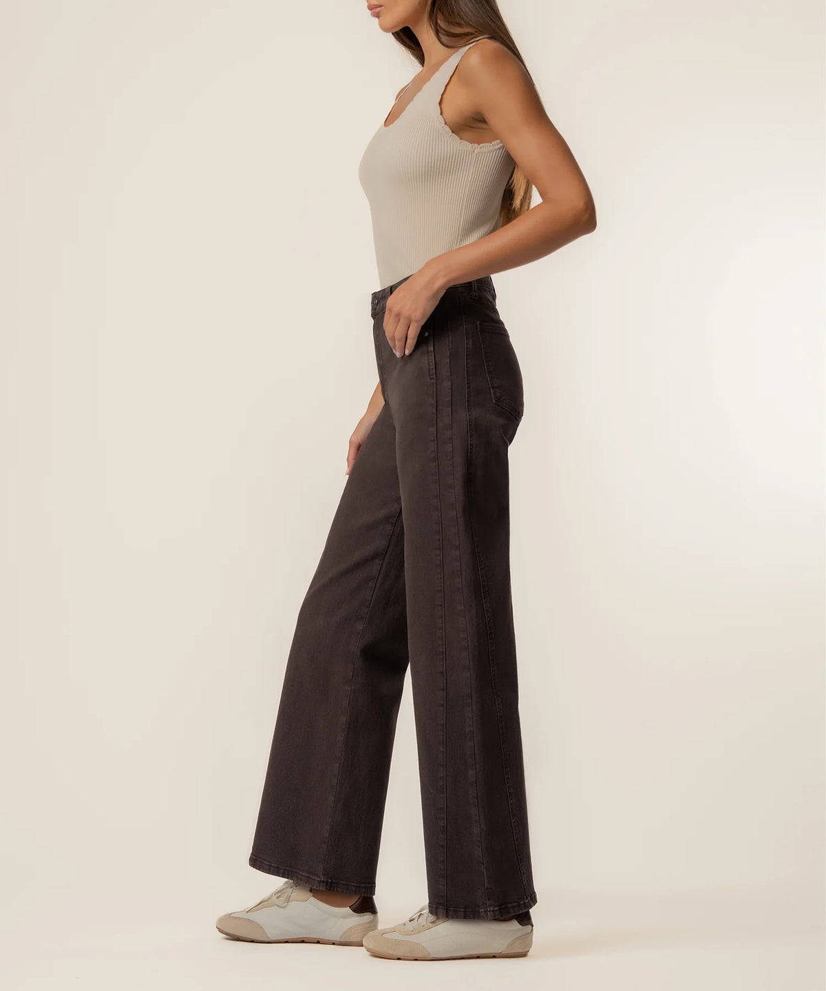 KUT Meg HR Wide Leg choc