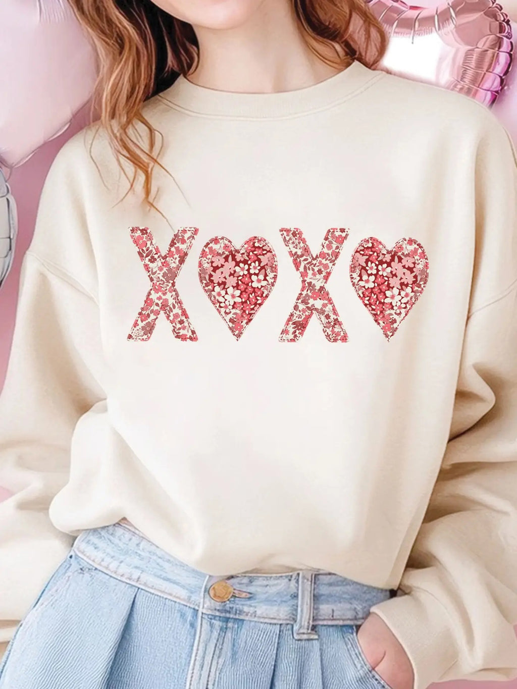Quilted Xoxo Heart Sweatshirt