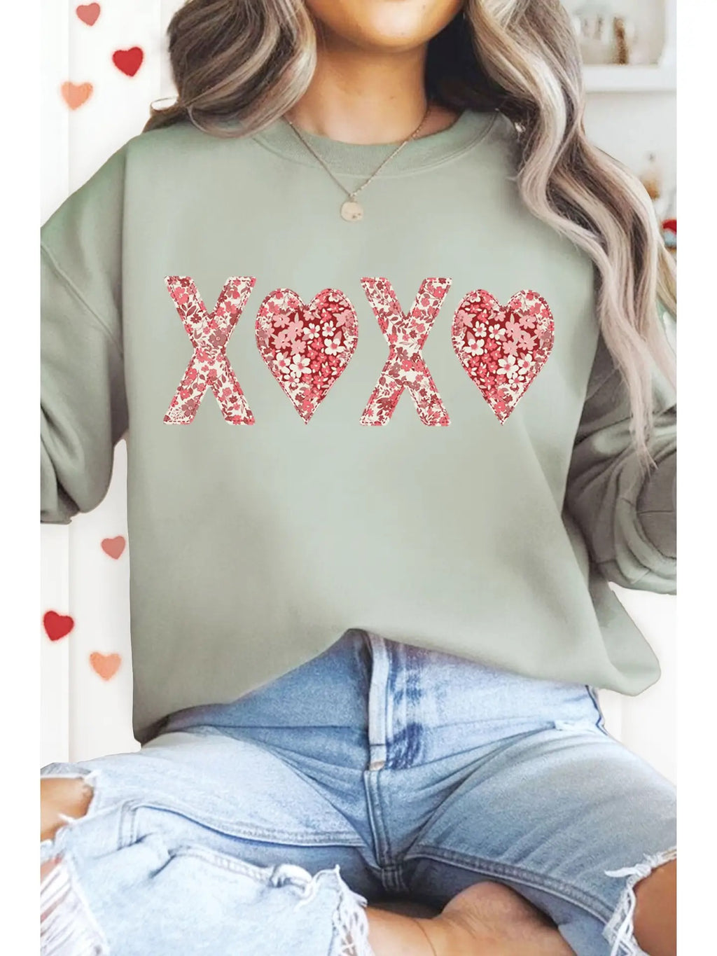 Quilted Xoxo Heart Sweatshirt