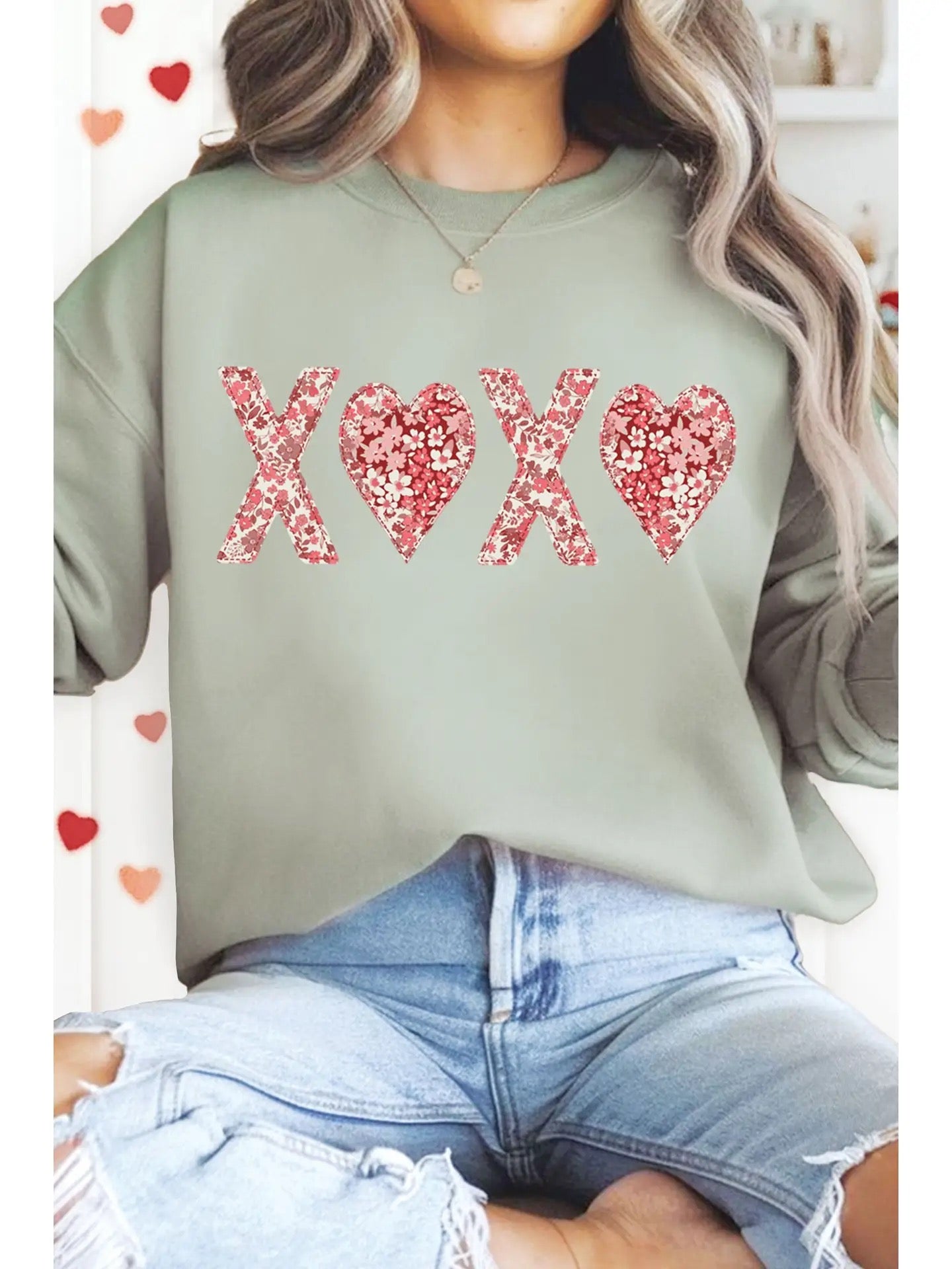 Quilted Xoxo Heart Sweatshirt