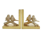 S/2 Bird Branch Bookends Gold