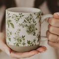 Green Delft Stoneware Coffee Mug
