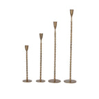 Hand-Forged Cast Iron Taper Holders Brass S/4