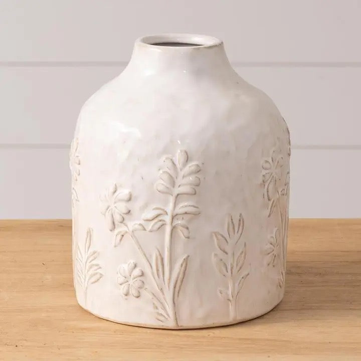 Stoneware Botanical Vase