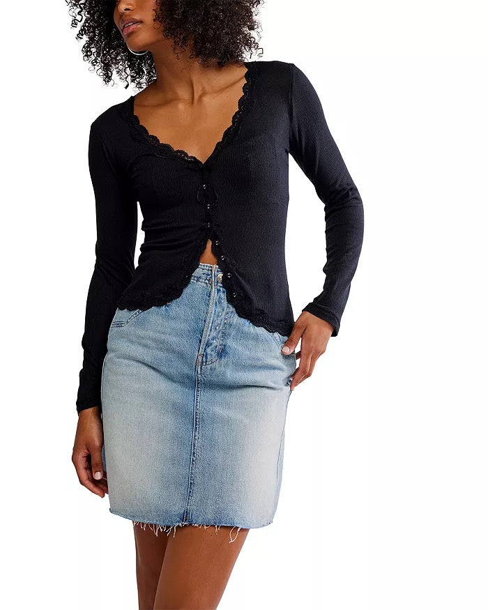FREE PEOPLE Big Love Rib Cardi**
