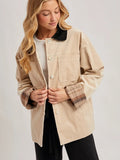 BI Corduroy Button Down Barn Coat Inner Plaid*
