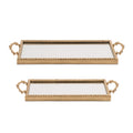 Gold Finish Iron & Glass Mirror Tray