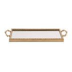 Gold Finish Iron & Glass Mirror Tray