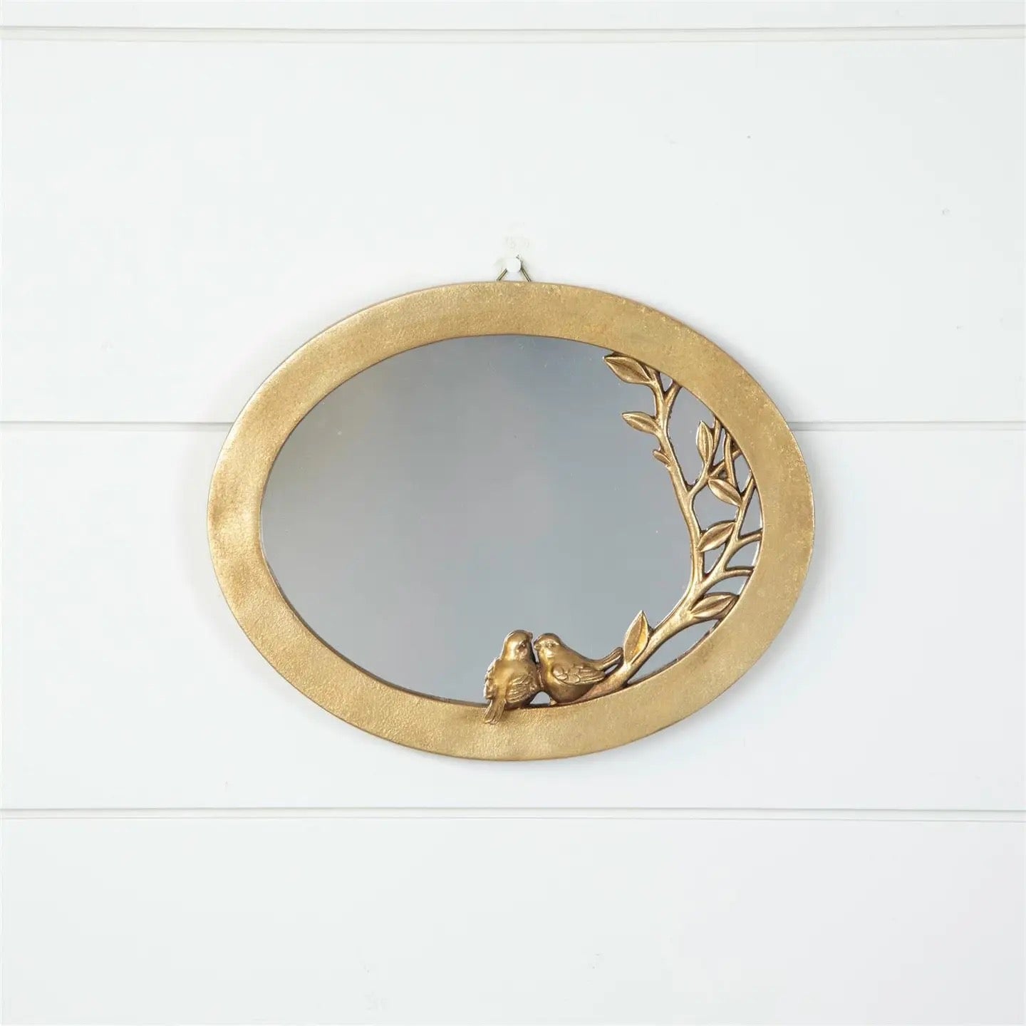 Gold Oval Mirror W/Birds