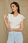 Piper Flutter Cap Sleeve Sweater Top**