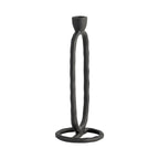 10" Black Oval Sculpture Taper Candle Holder