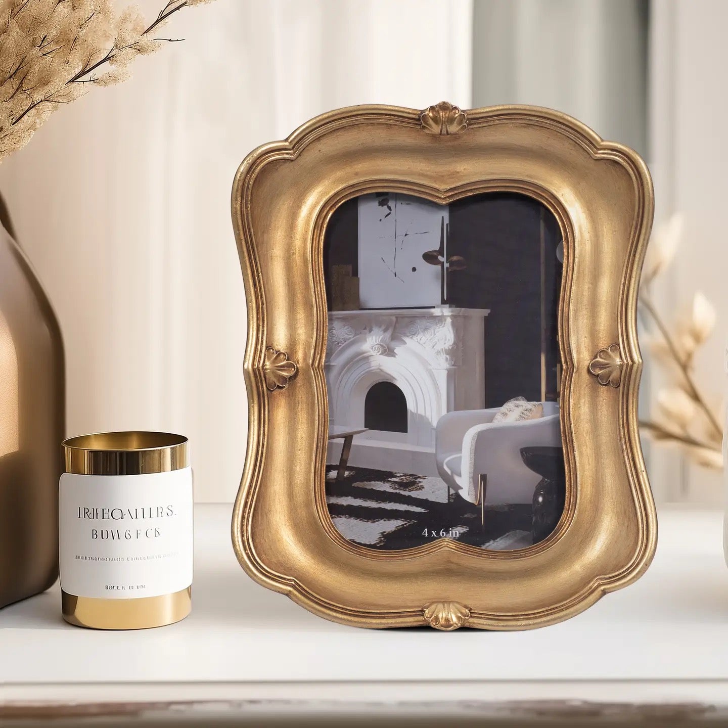 Gold Resin Decorative Vintage Photo Frame 4x6