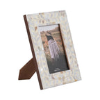 5x7 Ivory Wood Mother of Pearl Inlay Vine Photo Frame