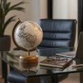 Resin Wood Base Globe Sculpture 10"
