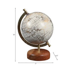 Resin Wood Base Globe Sculpture 10"