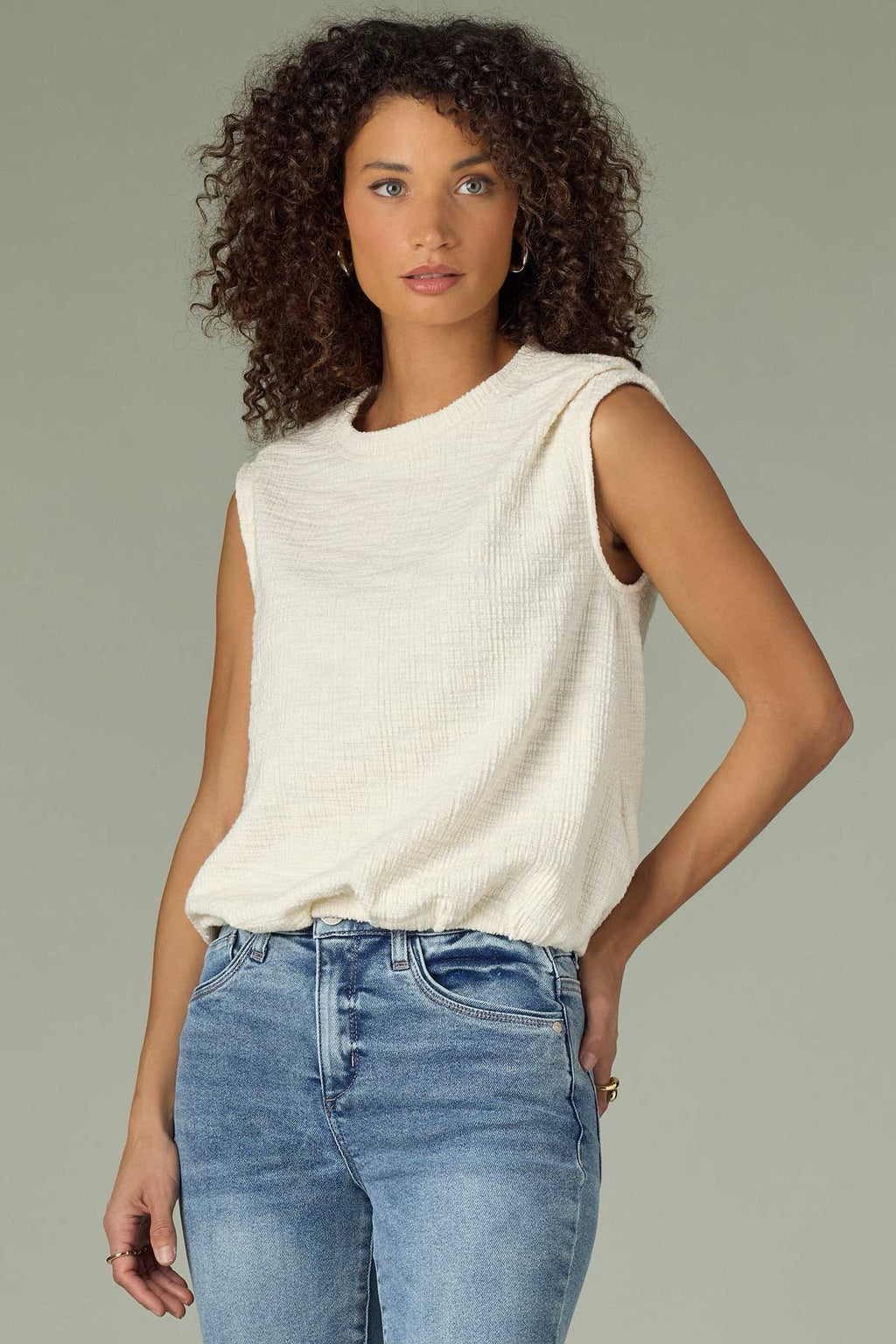 Poppy Pleated Drop Shoulder Knit Top