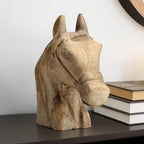 Wood Modern Carved Horse Head Figurine