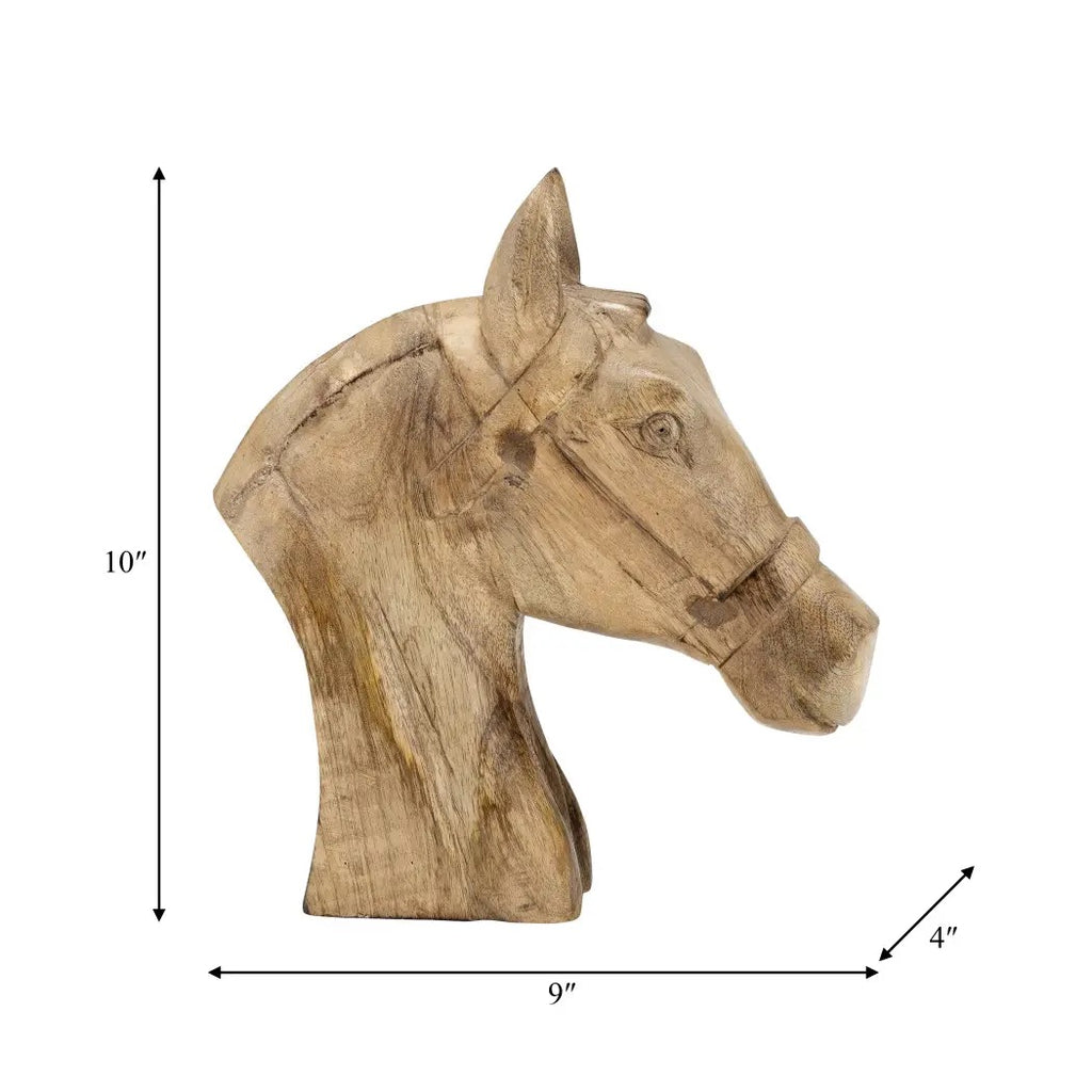 Wood Modern Carved Horse Head Figurine