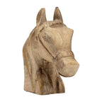Wood Modern Carved Horse Head Figurine