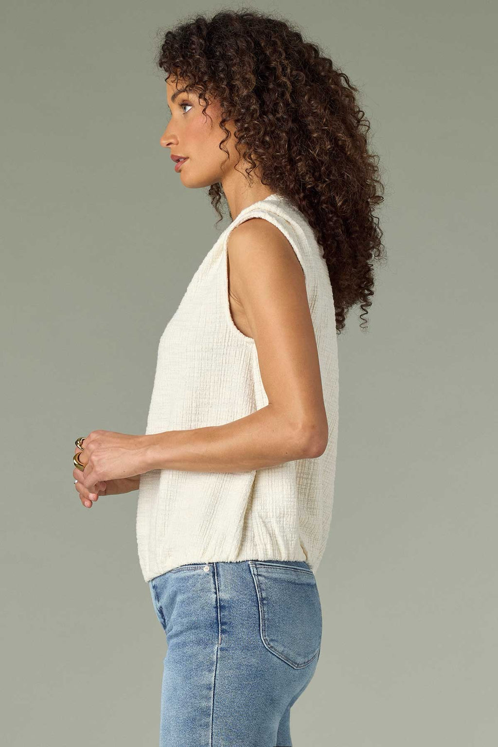 Poppy Pleated Drop Shoulder Knit Top