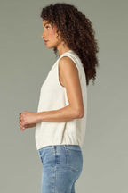 Poppy Pleated Drop Shoulder Knit Top