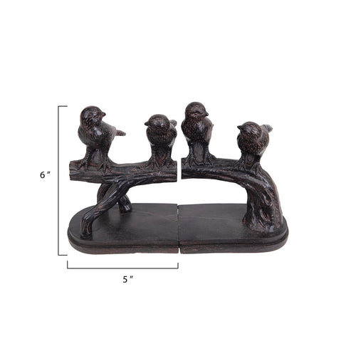 Bird On Branch Bookends S/2
