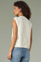 Poppy Pleated Drop Shoulder Knit Top